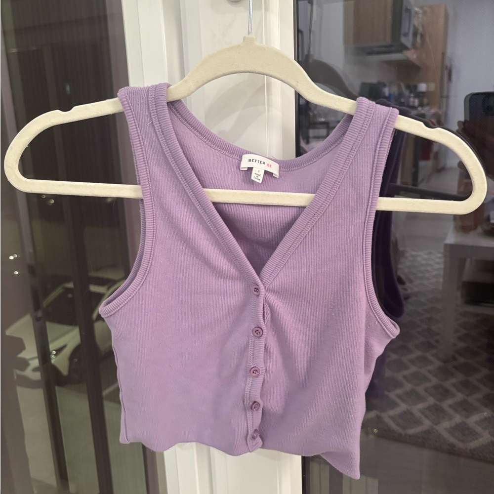 Women's Purple Button Tank Top